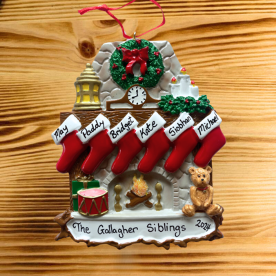 Fireplace Stockings 6 Personalised Christmas Ornament