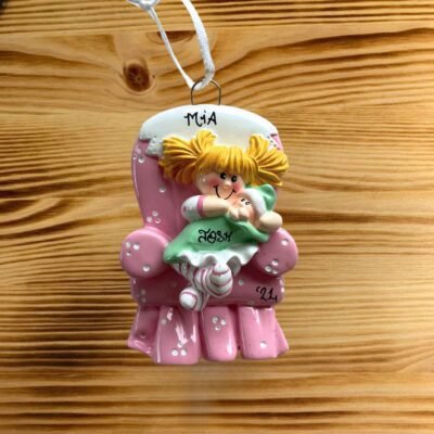 Big Sister Blonde Hair Chair Personalised Christmas Ornament
