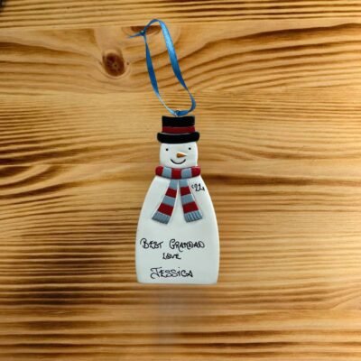 Snowman Blue Personalised Christmas Ornament